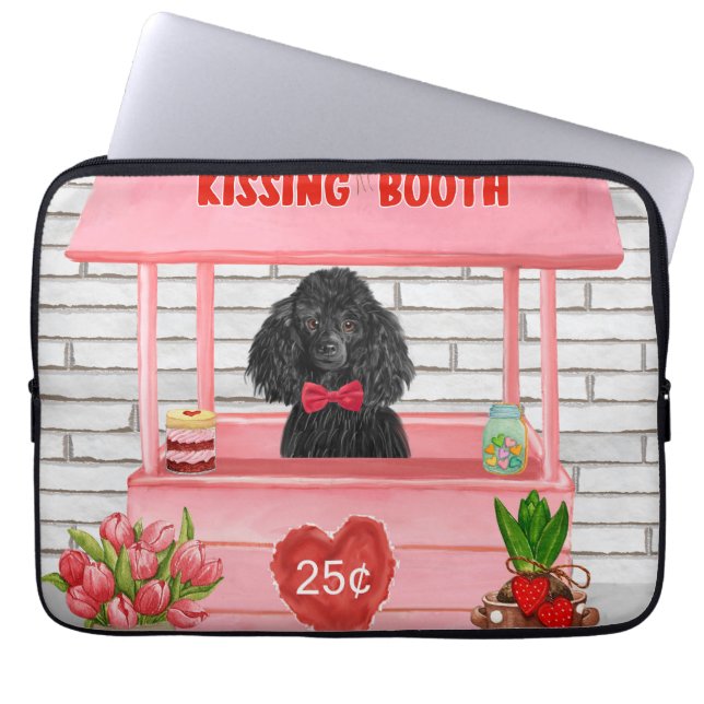 poodle Dog Valentine's Day Kissing Booth Laptop Sleeve (Front)