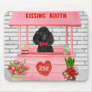 poodle Dog Valentine's Day Kissing Booth Mouse Mat