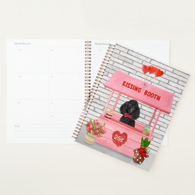 poodle Dog Valentine's Day Kissing Booth Planner (Display)