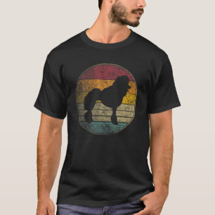 Poodle Dog Vintage Distressed Retro Style Silhouet T-Shirt