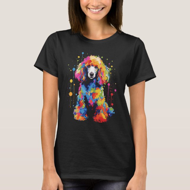 Poodle dog walking pet fan T-Shirt (Front)