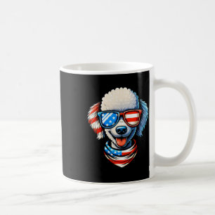 Poodle Dog Wearing Usa Flag Sungles Patriotic 4th Coffee Mug
