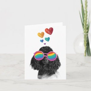 Poodle Dog with Hearts Valentine's Day  Card