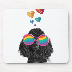 Poodle Dog with Hearts Valentine's Day  Mouse Mat