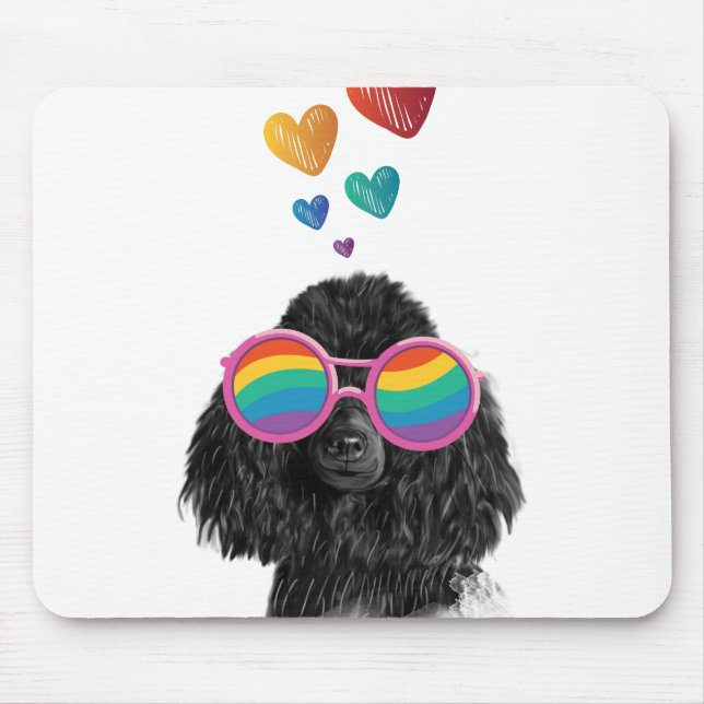 Poodle Dog with Hearts Valentine's Day  Mouse Mat (Front)