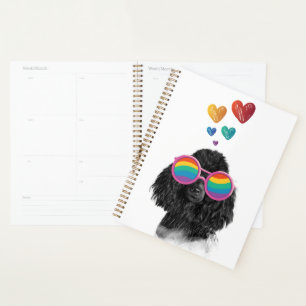 Poodle Dog with Hearts Valentine's Day Planner