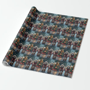Poodle Dogs Christmas Snow Holiday Wrapping Paper