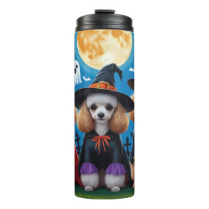 Poodle Dogs Pumpkin Halloween Funny Thermal Tumbler