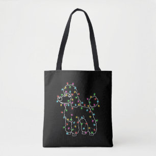 Poodle Dogs Tree Christmas Sweater Tote Bag