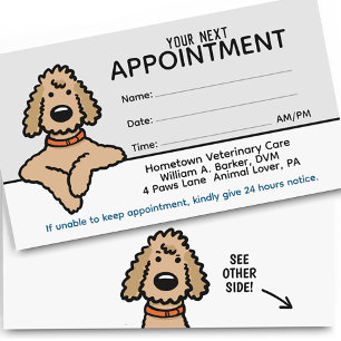 Poodle Doodle Dog Pet Care Appointment Reminder Business Card