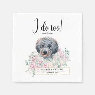 Poodle Doodle Dog Wedding Cocktail Napkins