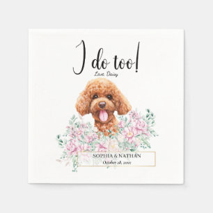 Poodle Doodle Dog Wedding Cocktail Napkins