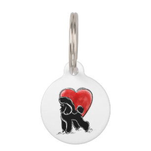 Poodle Drawing Pet Tag