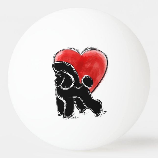 Poodle Drawing Ping Pong Ball (Front)