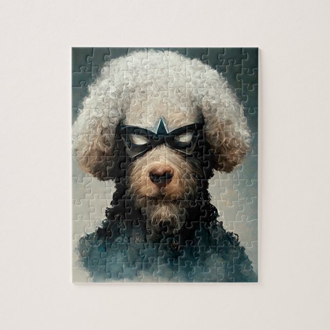 Poodle Dressed As Superhero Dog Jigsaw Puzzle (Vertical)