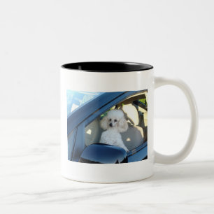 Poodle Driver Two-Tone Coffee Mug
