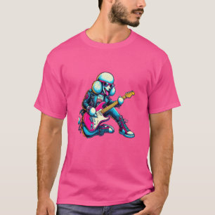 Poodle Electric Guitar Funny Dog Rock Band Music M T-Shirt