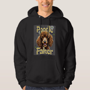 Poodle Faker, dog artwork, brown standard poodle Hoodie