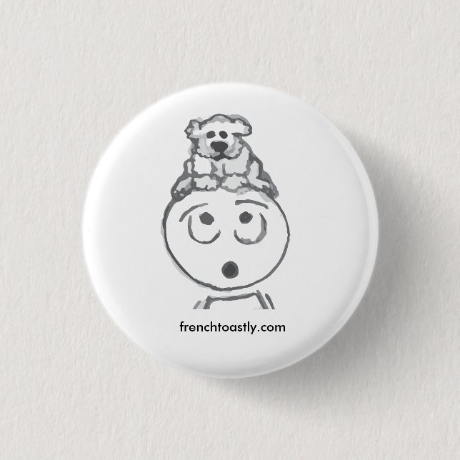 Poodle @frenchtoastly 3 cm round badge (Front)