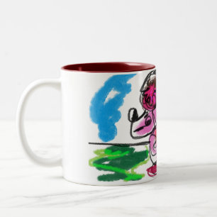 Poodle fun Two-Tone coffee mug