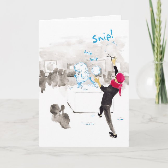 Poodle Gallery Haircut - Funny Birthday Card (Front)