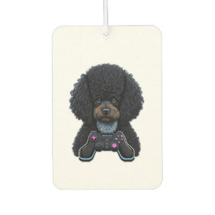 Poodle Gamer With Joystick Car Air Freshener