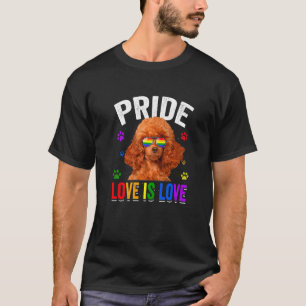 Poodle Gay Pride Lgbt Rainbow Flag Dog T-Shirt