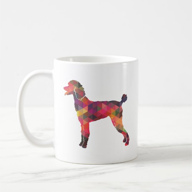 Poodle Geo Silhouette Multi Coffee Mug (Left)