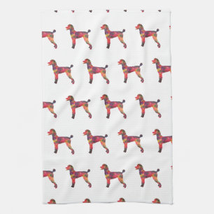 Poodle Geo Silhouette Multi Tea Towel