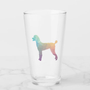 Poodle Geo Silhouette Pastel Glass