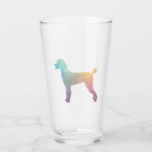 Poodle Geo Silhouette Pastel Glass