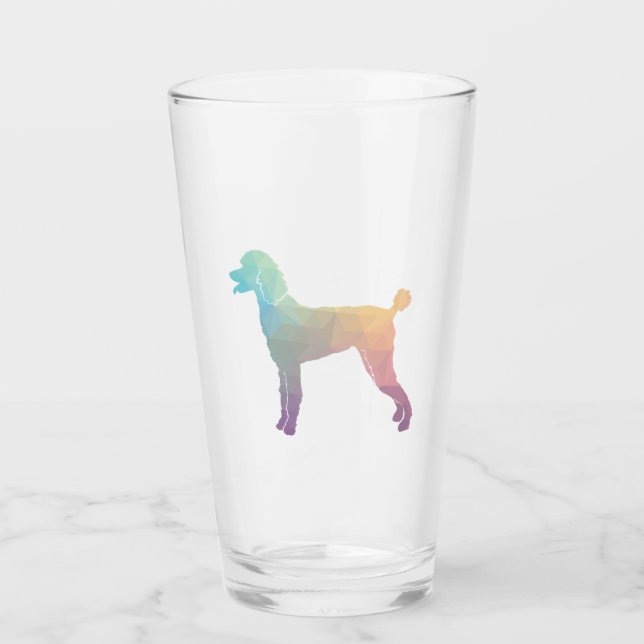 Poodle Geo Silhouette Pastel Glass (Front)