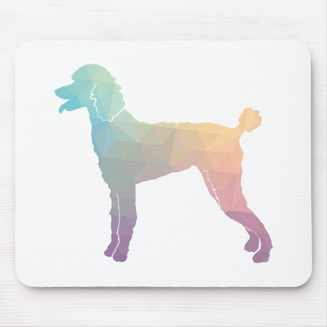Poodle Geo Silhouette Pastel Mouse Mat (Front)