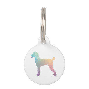 Poodle Geo Silhouette Pastel Pet Tag