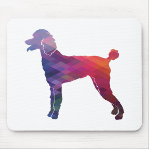 Poodle Geo Silhouette Purple Mouse Mat