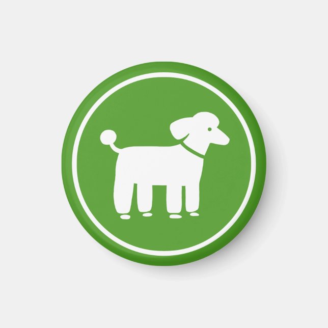 Poodle Graphic (Green) Magnet (Front)