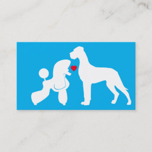 Poodle Great Dane Couple Business Card