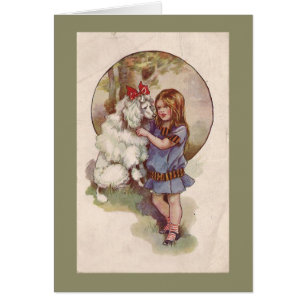 Poodle Greetng Card Vintage