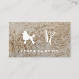 Poodle Grooming Scissors Fur Business Card
