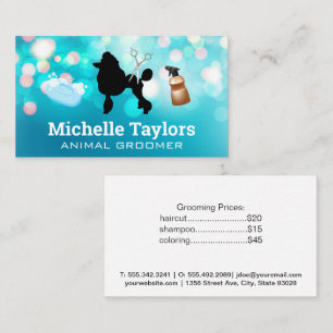 Poodle Grooming Tools Business Card