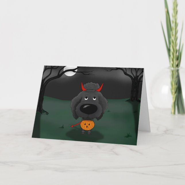Poodle Halloween Card (Front)