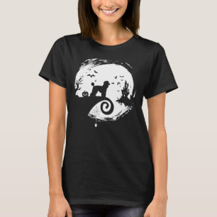 Poodle Halloween Costume Moon Silhouette Creepy T-Shirt