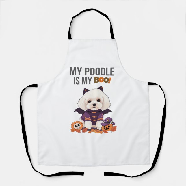Poodle Halloween Costume  My Poodle is My Boo Dog  Apron (Front)