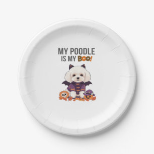 Poodle Halloween Costume My Poodle is My Boo Dog Paper Plate