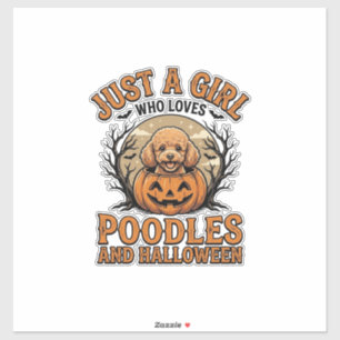 Poodle Halloween Girl Vintage Pumpkin Dog Shirt De