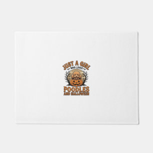 Poodle Halloween Girl Vintage Pumpkin Dog Shirt De Doormat