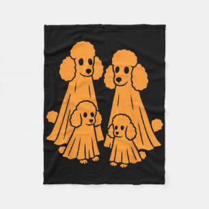 Poodle Halloween Poodle Ghost Family Funny Dog Lov Fleece Blanket