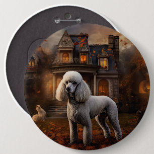 Poodle Halloween Scary 6 Cm Round Badge