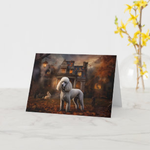 Poodle Halloween Scary Card