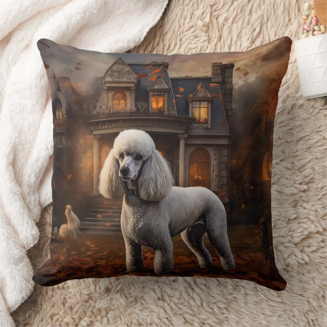 Poodle Halloween Scary Cushion (Blanket)